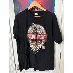 Harley Davidson Thunder Beach Motorcycle Rally T Shirt Black Mens Panama City